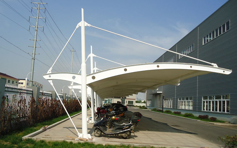 金华膜结构车棚安装案例