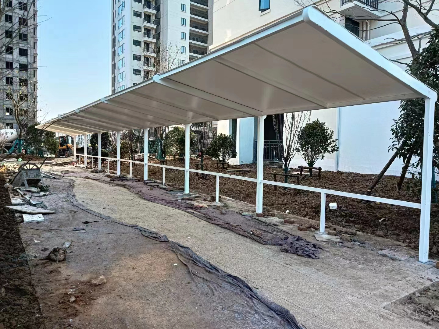 合肥膜结构车棚安装案例