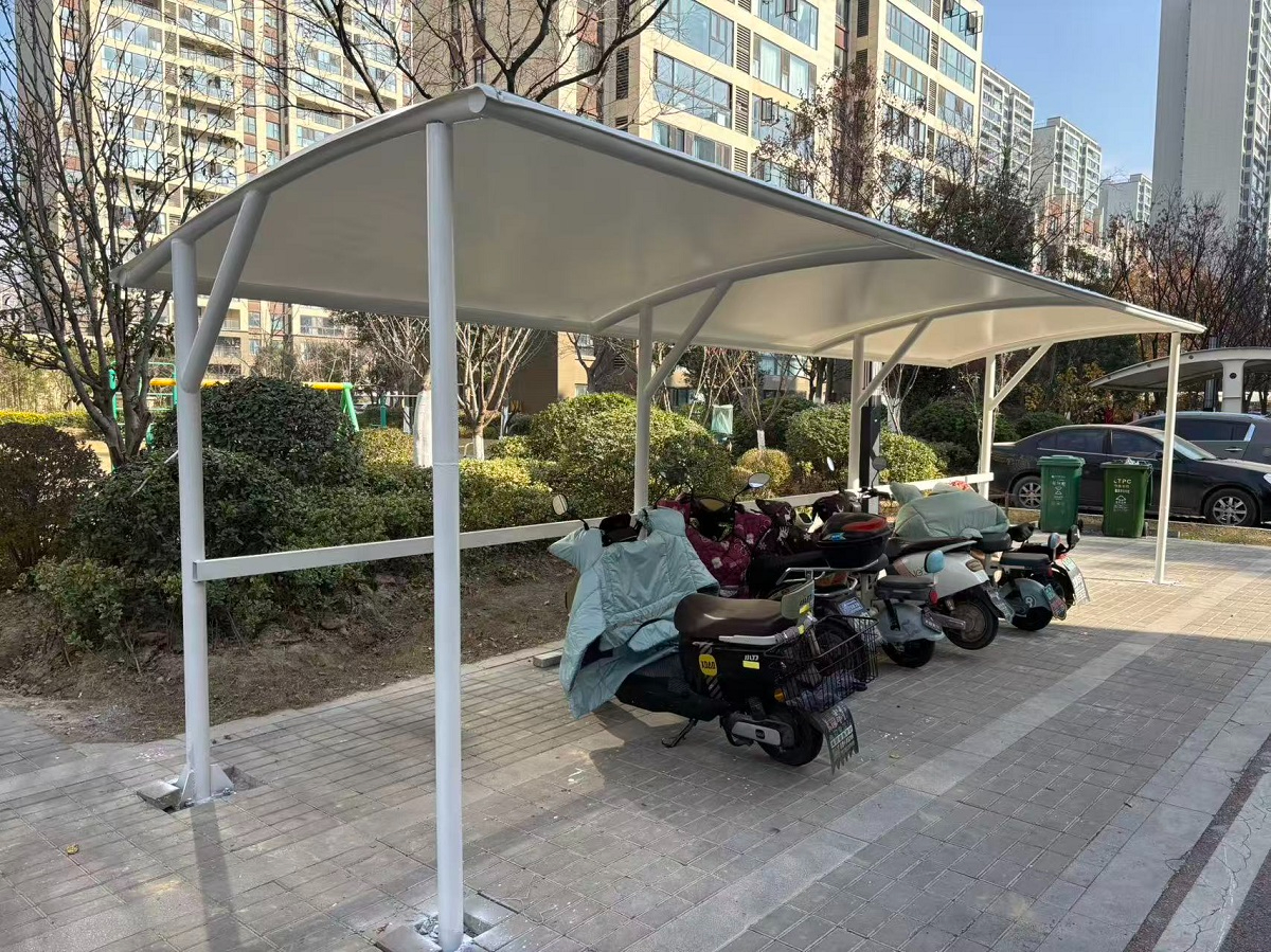 恒势简易经济款膜结构车棚造型展示小区款