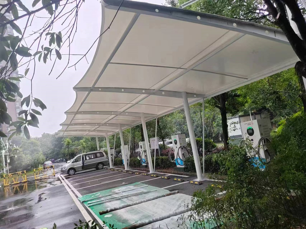 抚州市膜结构车棚上门施工案例